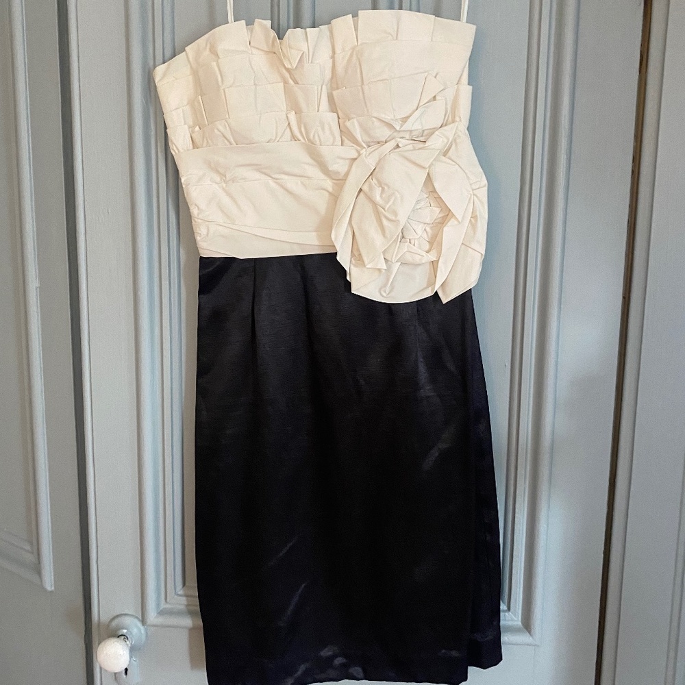 Strapless Black and white cocktail dress